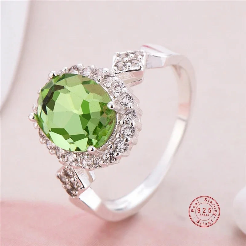 Bague empilable en argent sterling 925, 6 couleurs, ronde et noire, avec cristaux CZ, pour femme, pour une fête de mariage. Opération réussie Actif