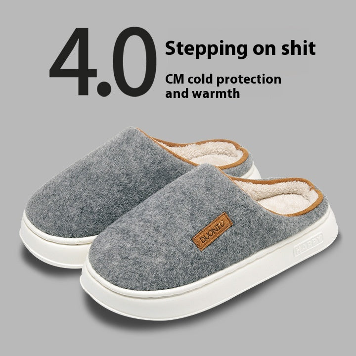 Chaussons en coton couleur unie hiver femmes - BMYANY