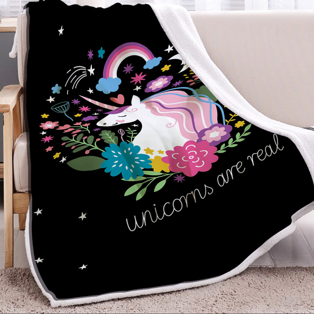 Couverture en Laine d’Agneau Noire - Douce, Chaude et Élégante - BMYANY