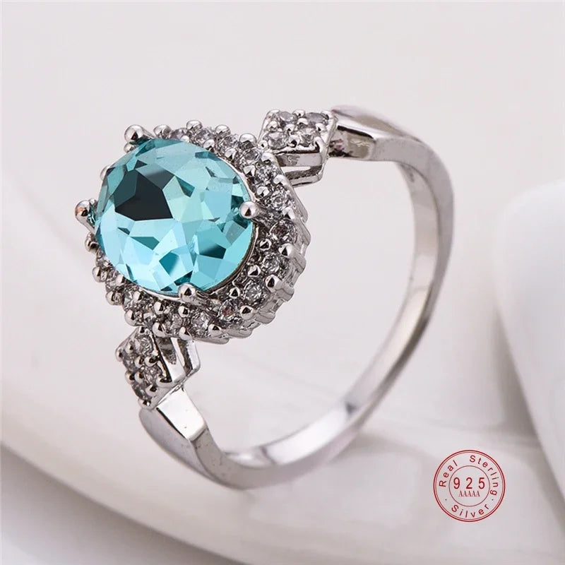 Bague empilable en argent sterling 925, 6 couleurs, ronde et noire, avec cristaux CZ, pour femme, pour une fête de mariage. Opération réussie Actif