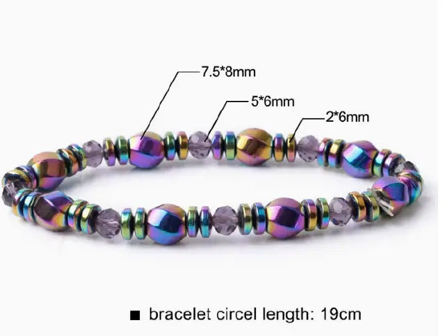 Colored Stone Chain Bracelet New Magnet Hand-woven - BMYANY