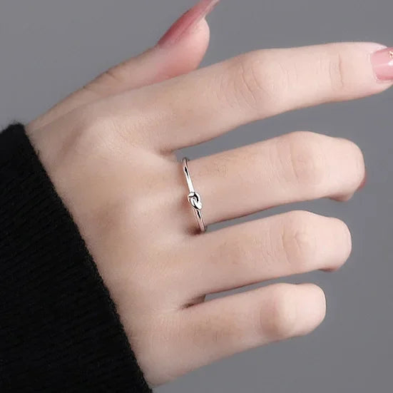 Bague ajustable en argent sterling 925 véritable pour femme, style punk, irrégulier, minimaliste