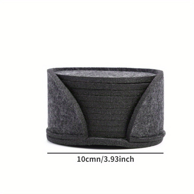10 Dessous de Verre Ronds en Feutre - Protection Table Résistant Chaleur - BMYANY
