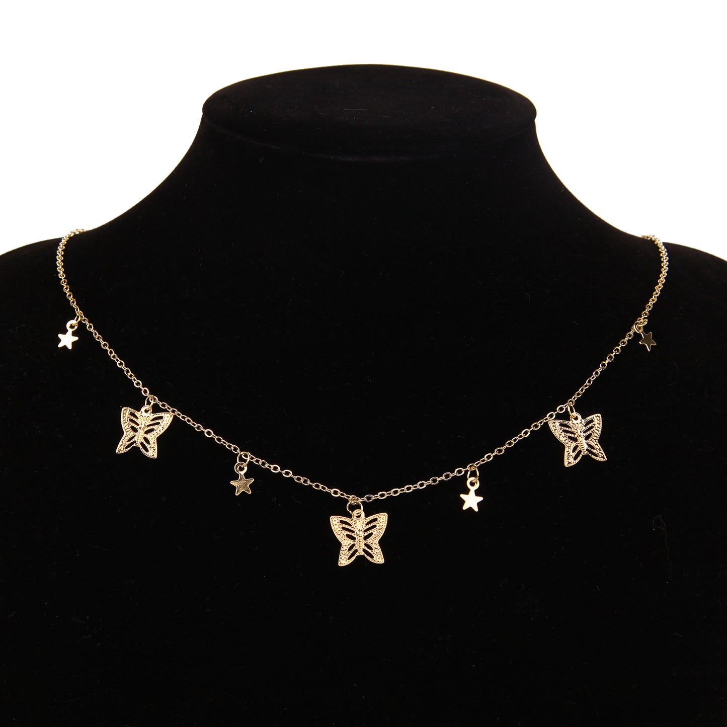 Gold Chain Butterfly Pendant Choker for Women