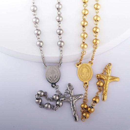 Collier San Benito Acier Inoxydable | Croix St Benito Femme - BMYANY