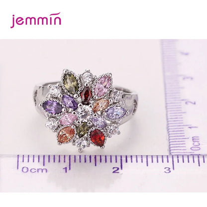 Bagues de fiançailles en argent sterling 925 pour femmes, bijoux de mariage, de fiançailles, colorées et scintillantes, zircone cubique AAA, tailles 6, 7, 8, 9