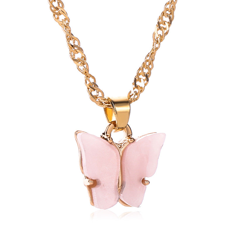 Gold Chain Butterfly Pendant Choker for Women