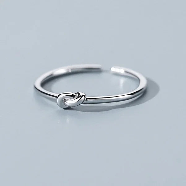 INS Real 925 Sterling Silver Knot Adjustable Ring For Fashion Women Punk Irregular Fine Jewelry Minimalist Bijoux