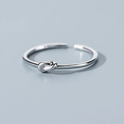 Bague ajustable en argent sterling 925 véritable pour femme, style punk, irrégulier, minimaliste