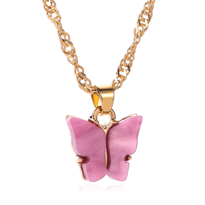 Gold Chain Butterfly Pendant Choker for Women