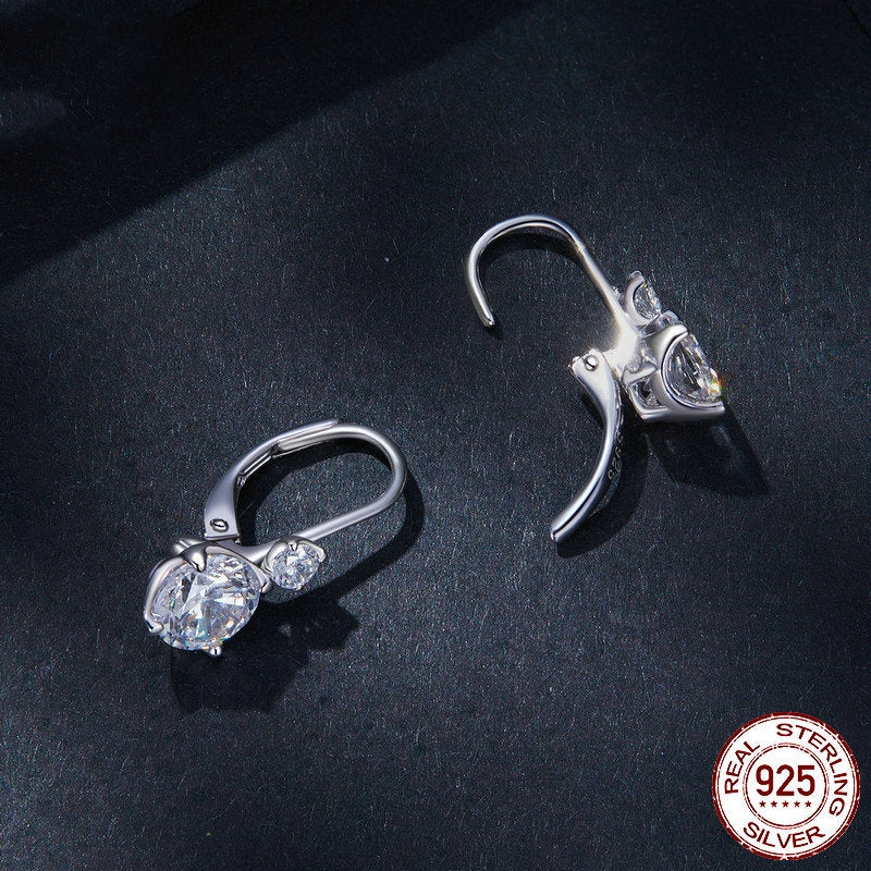 Boucles d’Oreilles clips Argent Sterling S925 Moissanite 1 Carat - Luxe Abordable - BMYANY