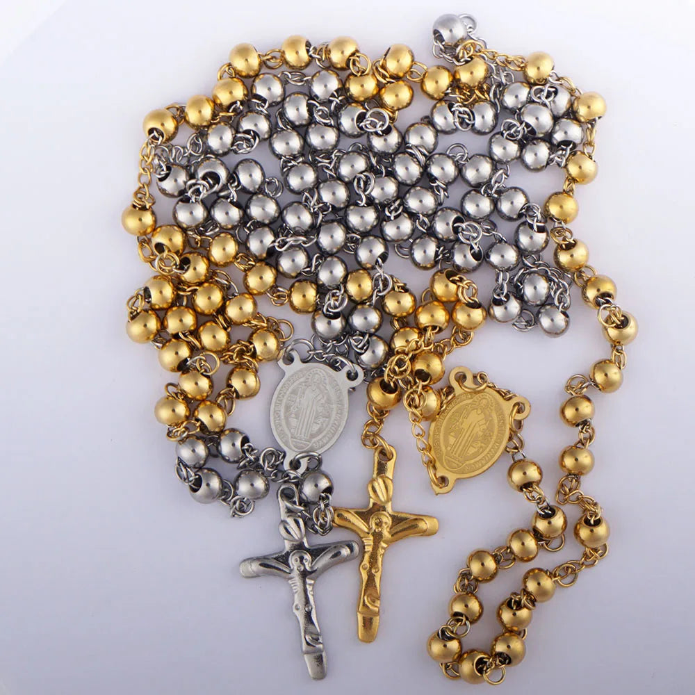 Collier San Benito Acier Inoxydable | Croix St Benito Femme - BMYANY