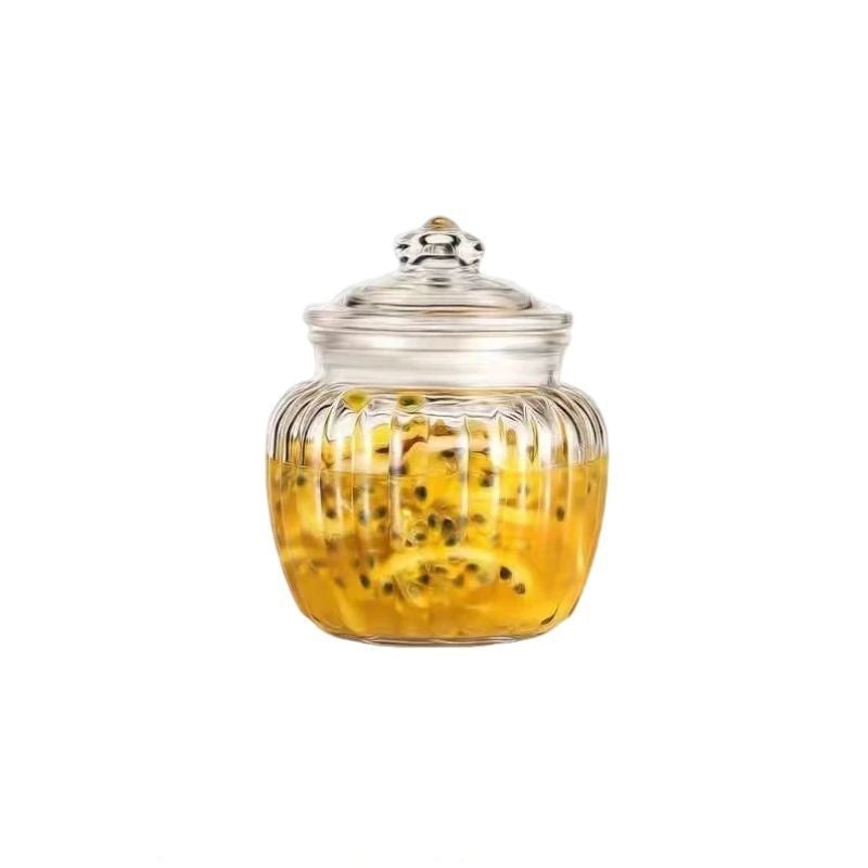 Bocal en verre épais grande capacité avec couvercle hermétique - BMYANY