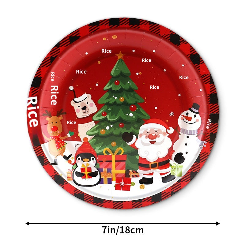 Assiettes Jetables Papier Noël Anniversaire Fête Décoratives - BMYANY