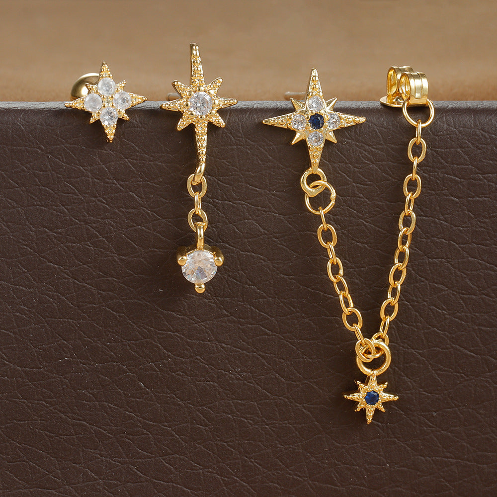 Boucles d'oreilles à pompons tendance en micro zircons incrustés - BMYANY