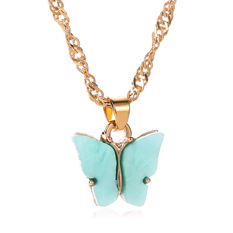 Gold Chain Butterfly Pendant Choker for Women