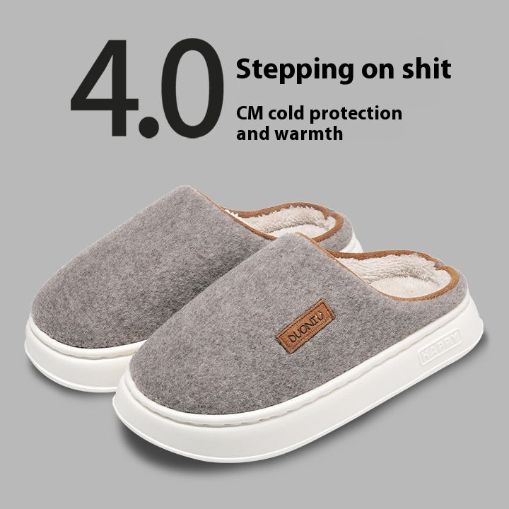 Chaussons en coton couleur unie hiver femmes - BMYANY