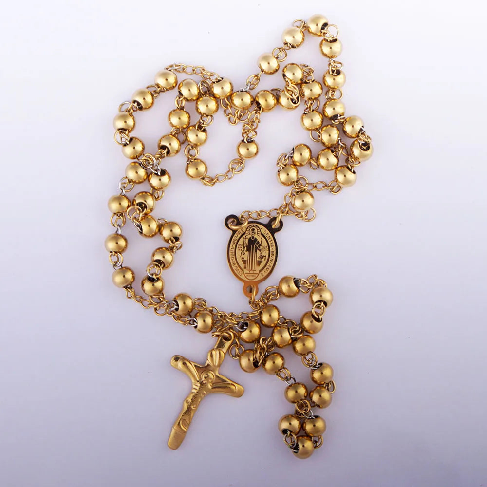 Collier San Benito Acier Inoxydable | Croix St Benito Femme - BMYANY