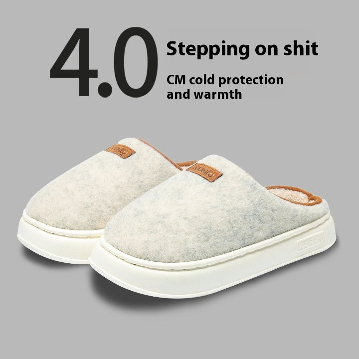 Chaussons en coton couleur unie hiver femmes - BMYANY