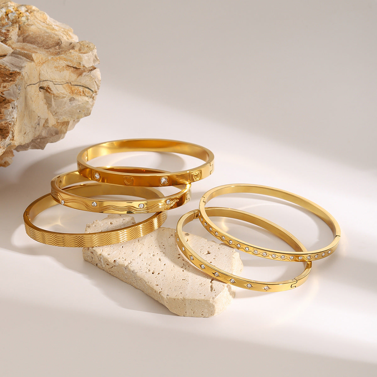 European And American Stainless Steel Zircon Bracelet Buckle Bracelet - BMYANY