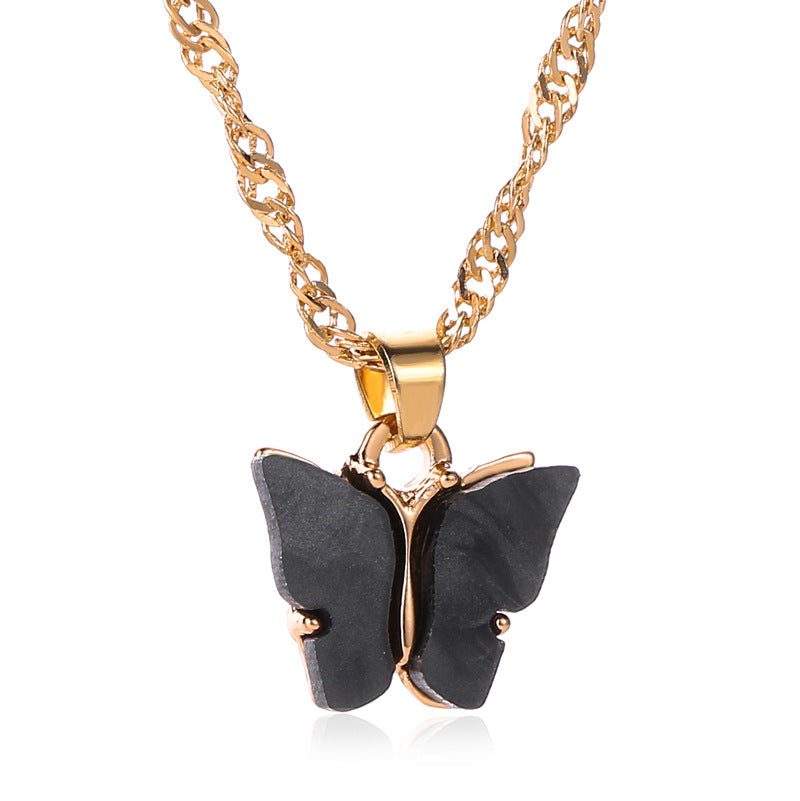 Gold Chain Butterfly Pendant Choker for Women