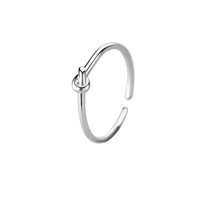 Bague ajustable en argent sterling 925 véritable pour femme, style punk, irrégulier, minimaliste