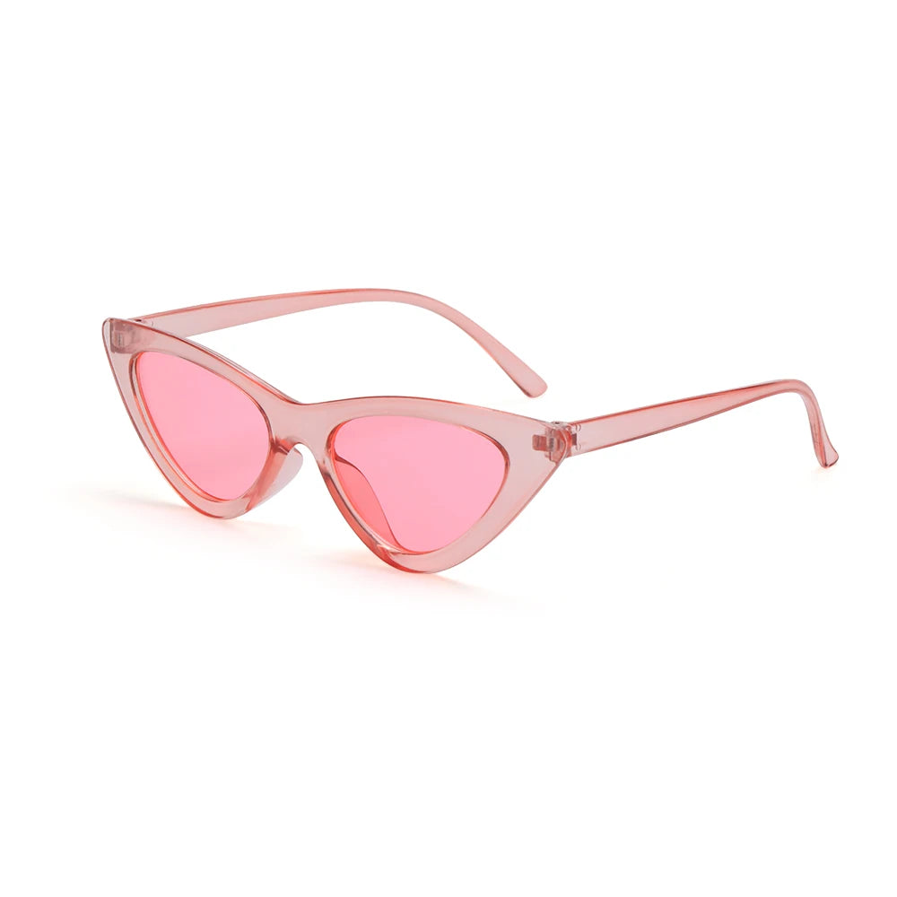 New Small Cat Eye Sunglasses Women Men Trendy Vintage Shades Eyewear Fashion Driving Cycling Sunglasses Half-frame Sun Glasses