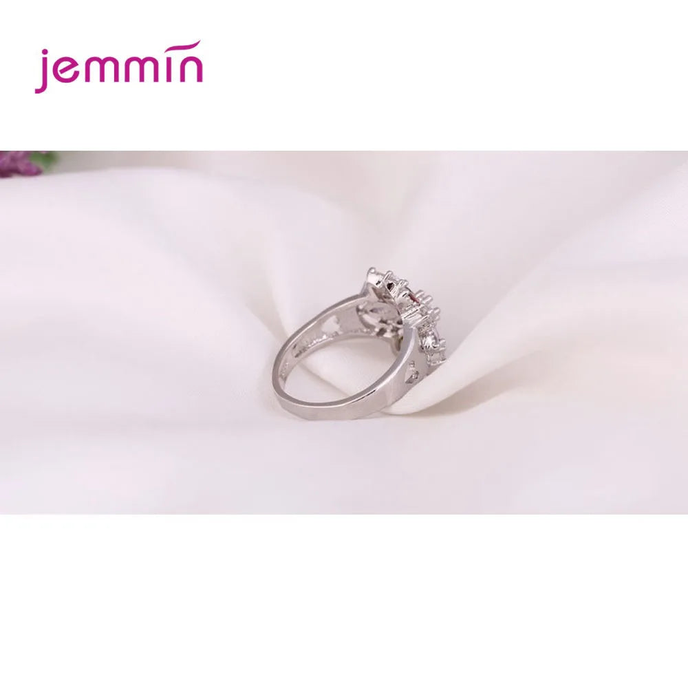 925 Sterling Silver Promise Rings for Women Wedding Engagement Colorful Sparkling AAA CZ Cubic Zircon Bague Bijoux Size 6 7 8 9