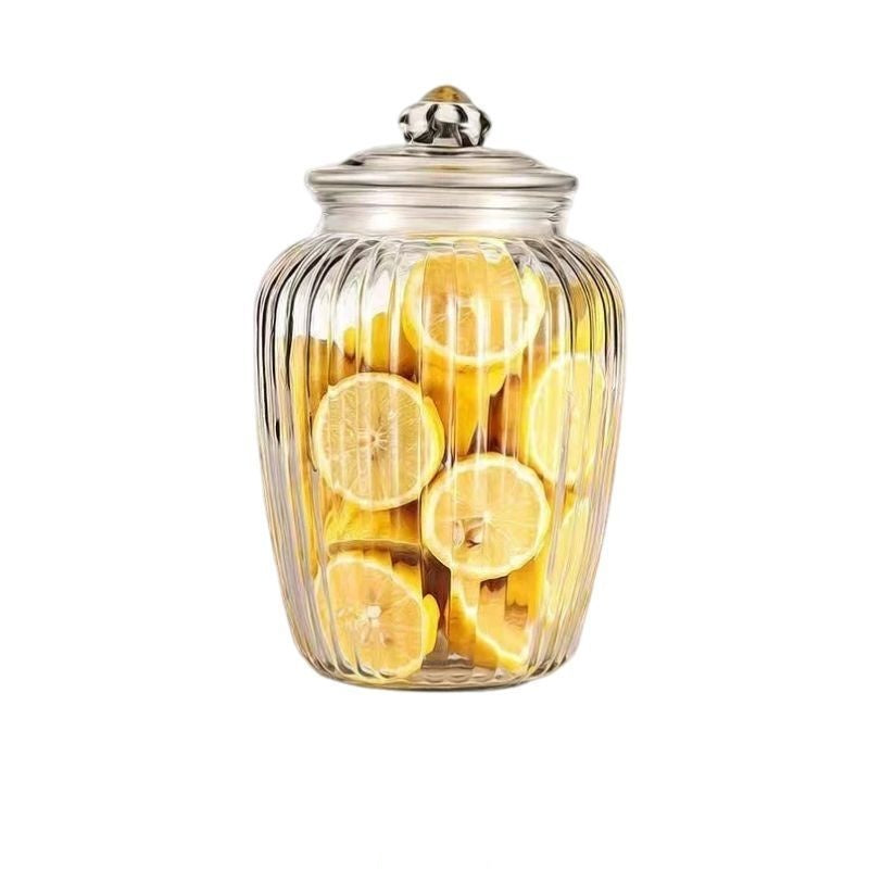 Bocal en verre épais grande capacité avec couvercle hermétique - BMYANY