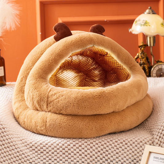 Niche Semi Fermée en Graphène - Chaude et Confortable pour Chien - BMYANY