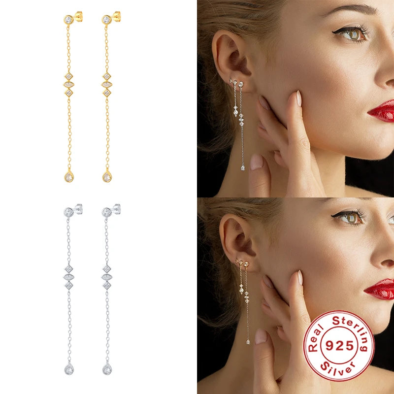 CANNER Real Silver 925 Earrings 2021 Trend Aretes For Women Small Ball Tassel Drop Earrings Pendientes Fine Jewelry Bijoux