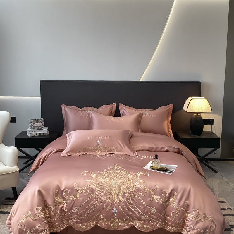 European-style Bed Sheet Four-piece Cotton High-grade Light Luxury Ice Silk Quilt Cover - BMYANY
