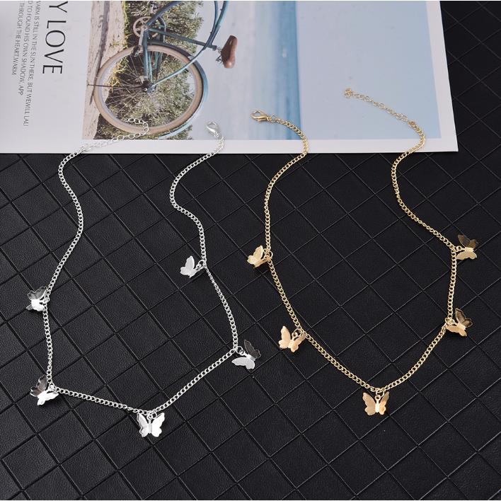 Gold Chain Butterfly Pendant Choker for Women