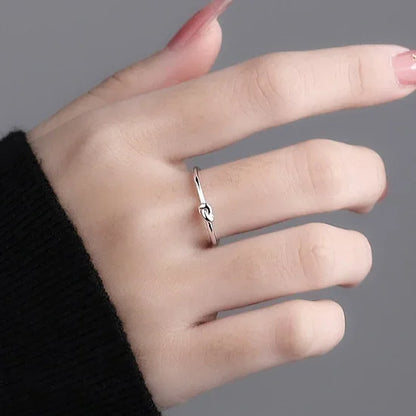 Bague ajustable en argent sterling 925 véritable pour femme, style punk, irrégulier, minimaliste