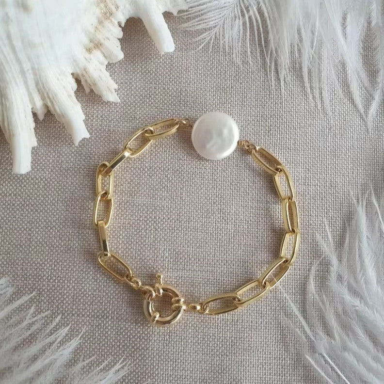 Baroque Freshwater Pearl Bracelet Light Luxury Stainless Steel - BMYANY