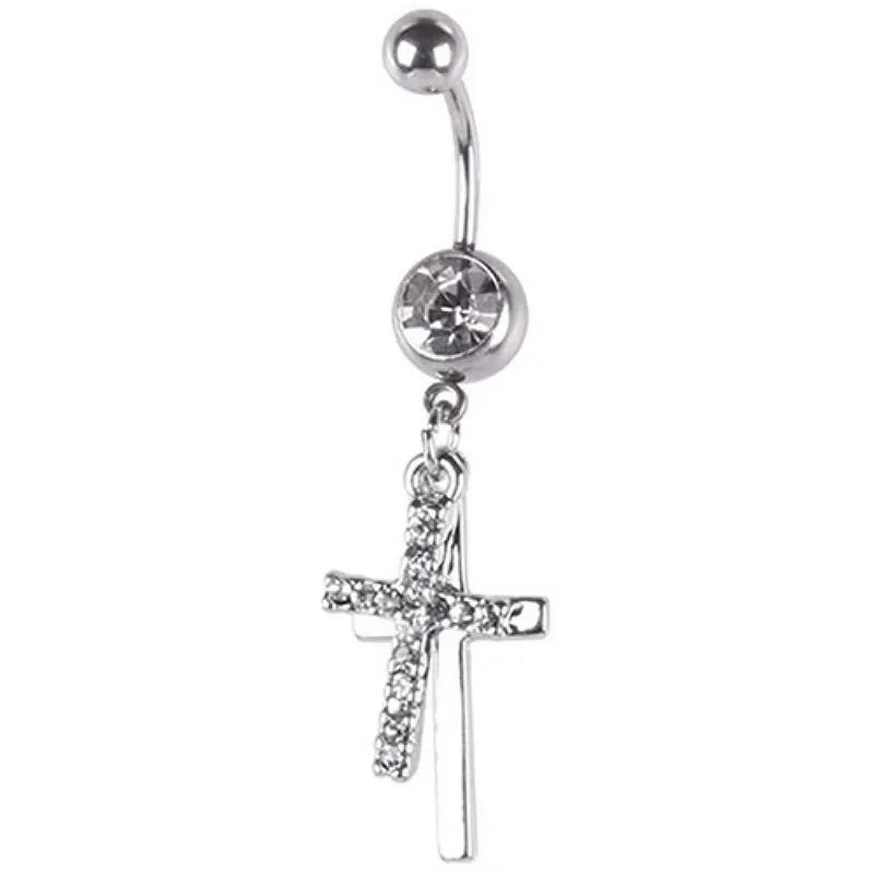 Sexy Piercing Ombligo Septum Piercing Titanium Zircon Devil's Eye Cross Barbell Ombligo Body Bijoux Acier Inoxydables Femmes